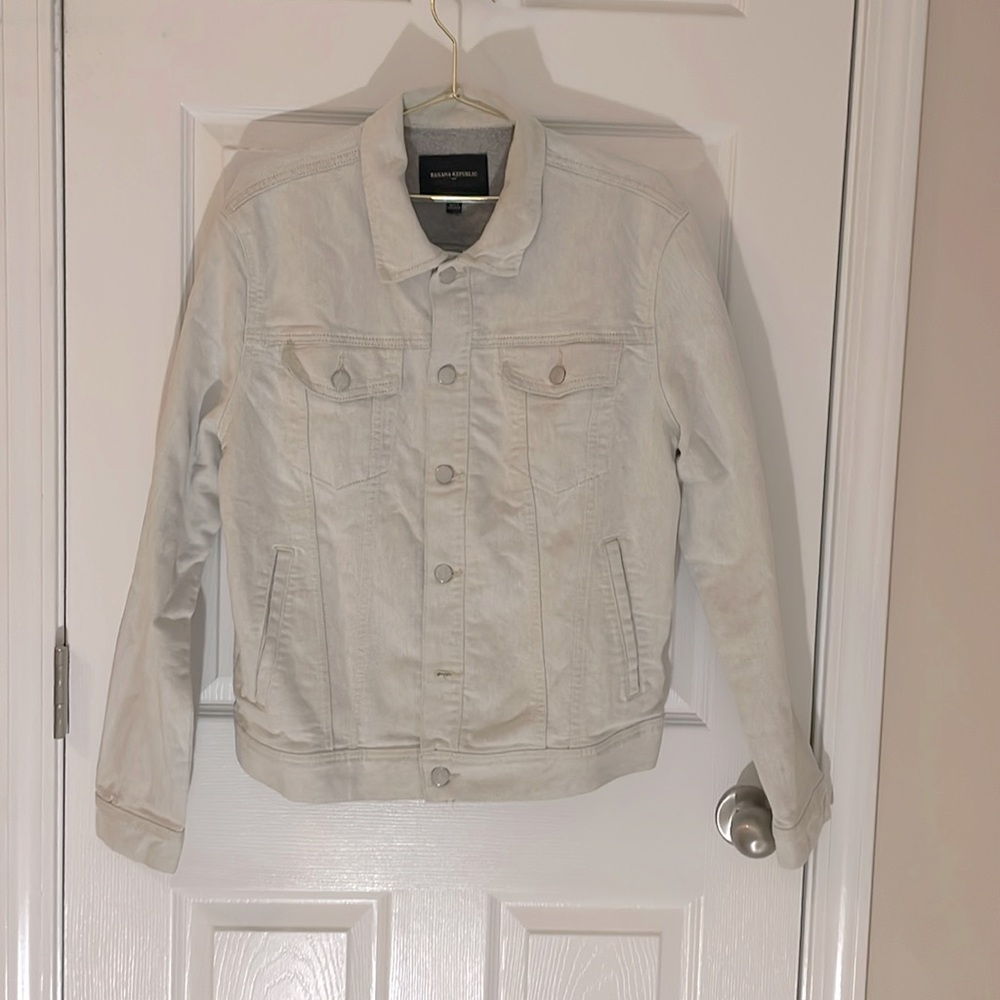 Banana Republic Factory Men’s Heritage Grey Denim Jacket Size Medium